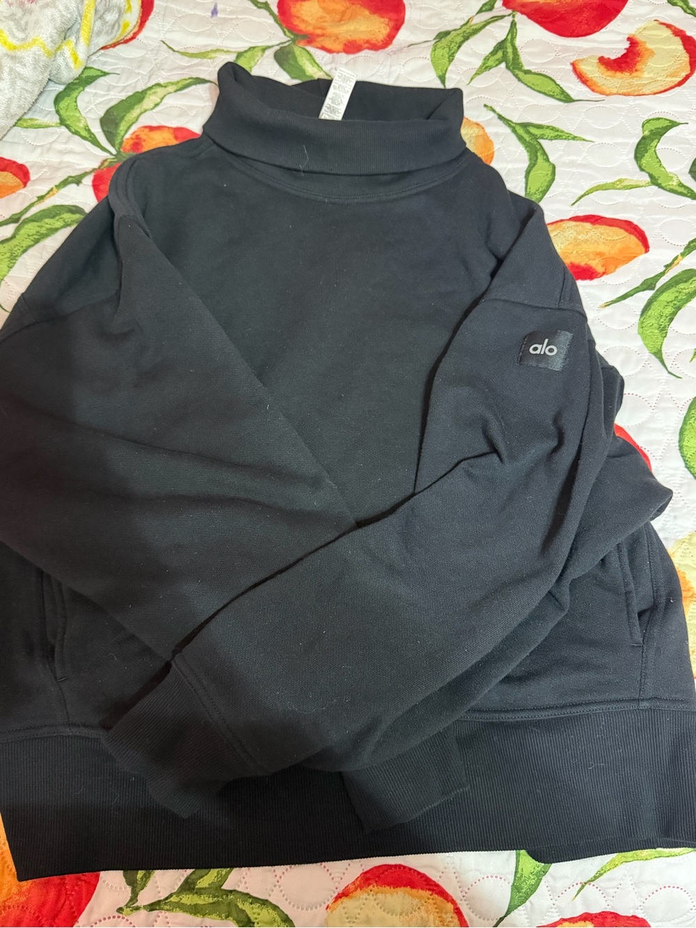 Malo Black Ribbed Mock Neck Sweater